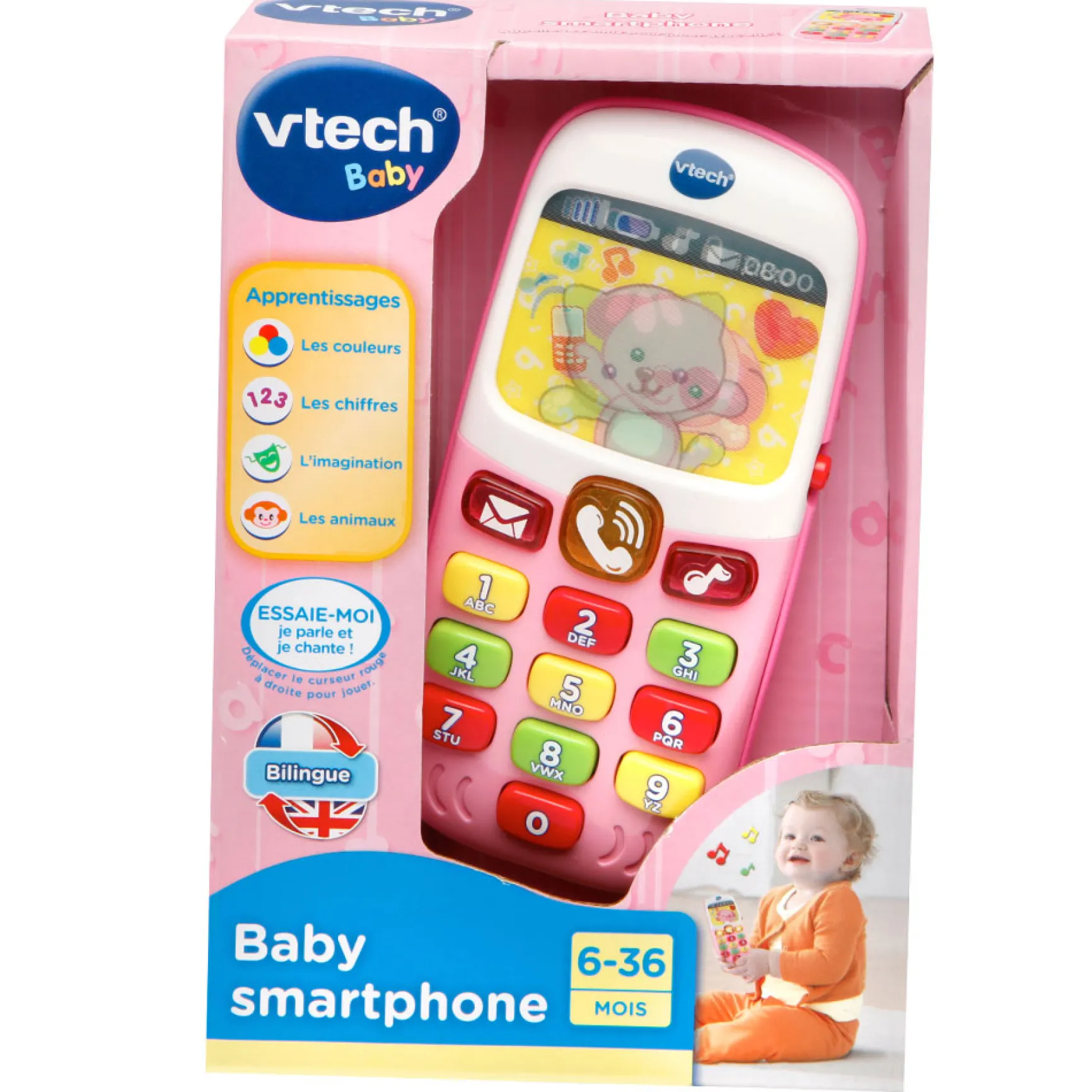 Baby smartphone bilingue rose