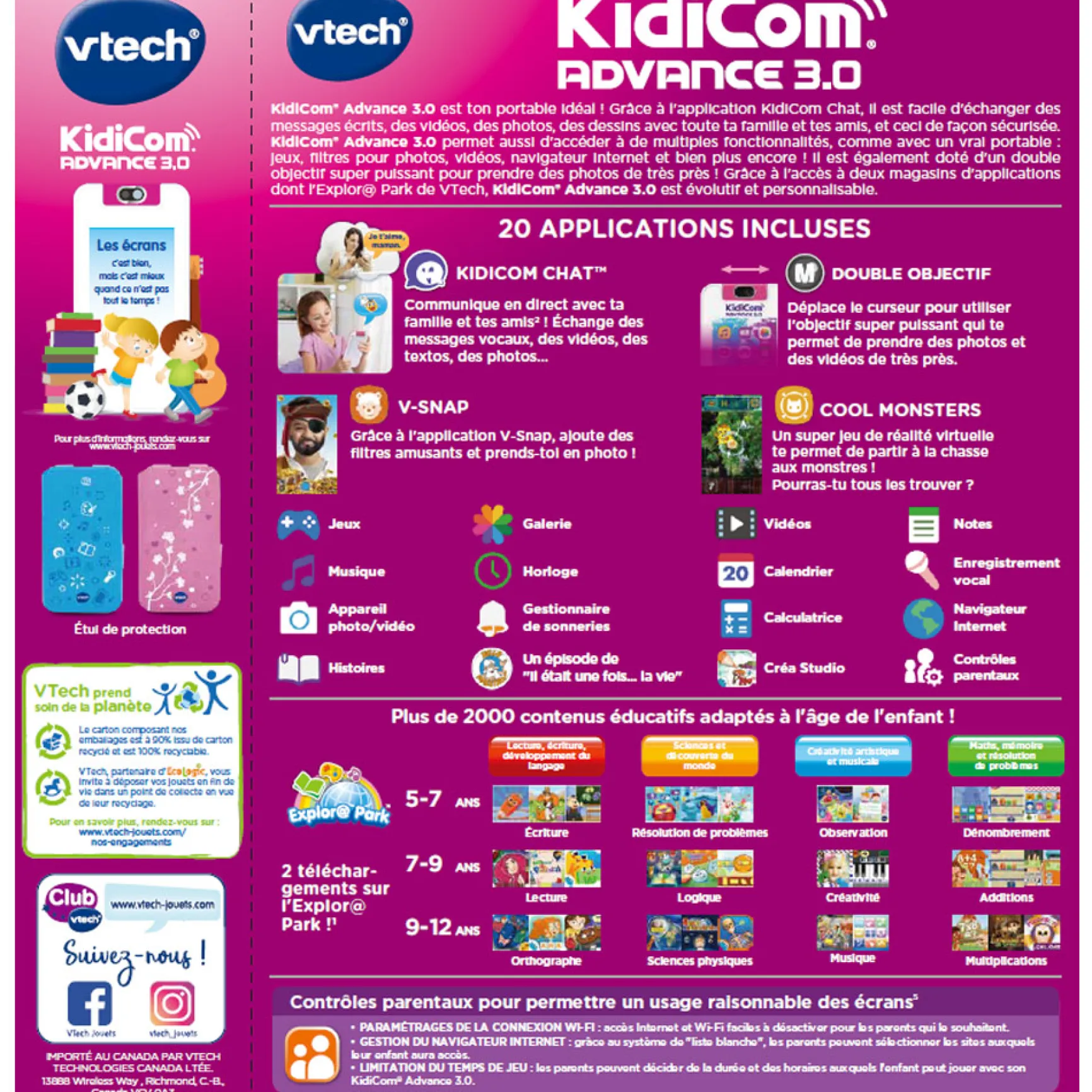 KidiCom Advance 3.0 blanc/rose