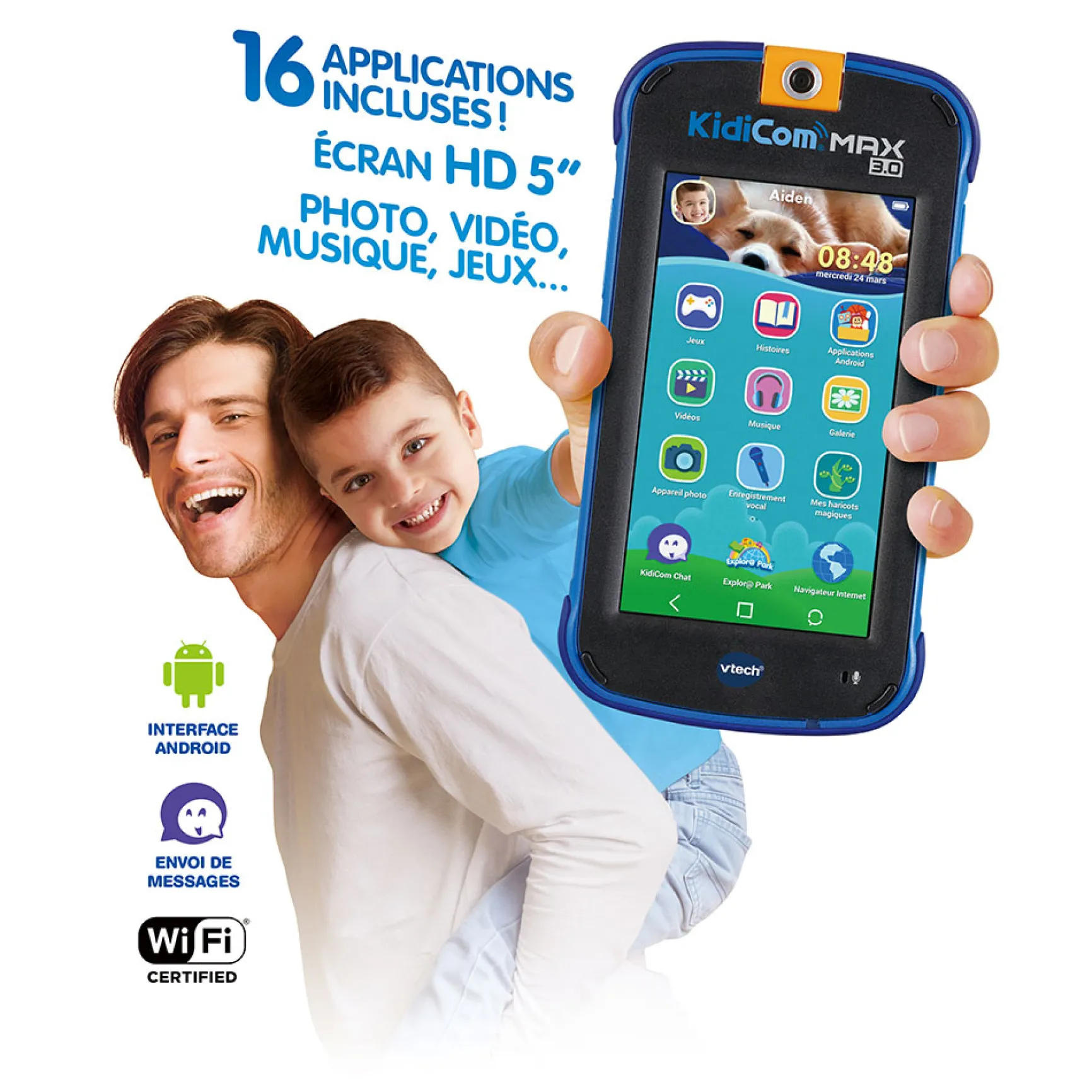 KidiCom MAX 3.0 bleu - portable sécurisé enfant
