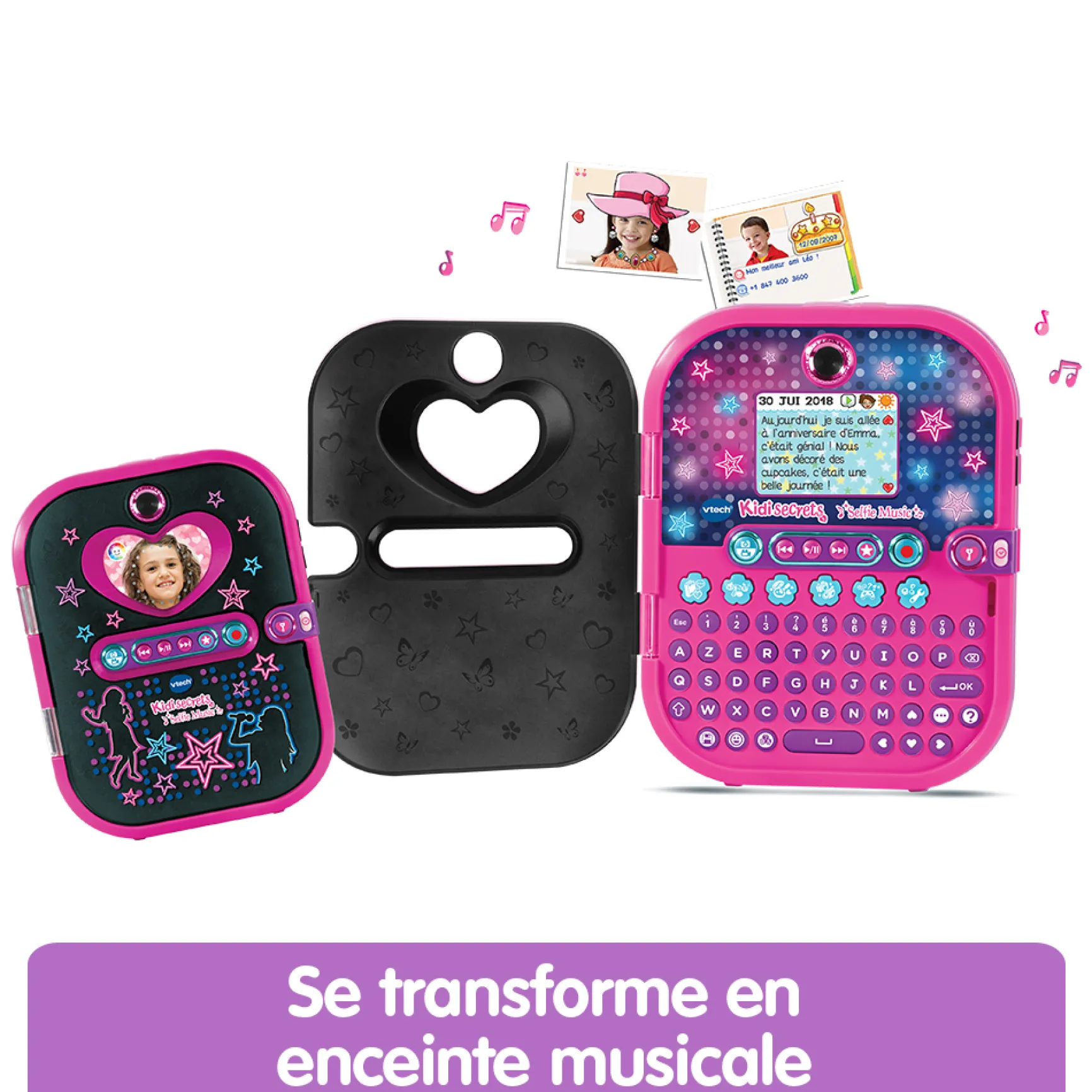 KidiSecrets Selfie Music noir - journal intime électronique