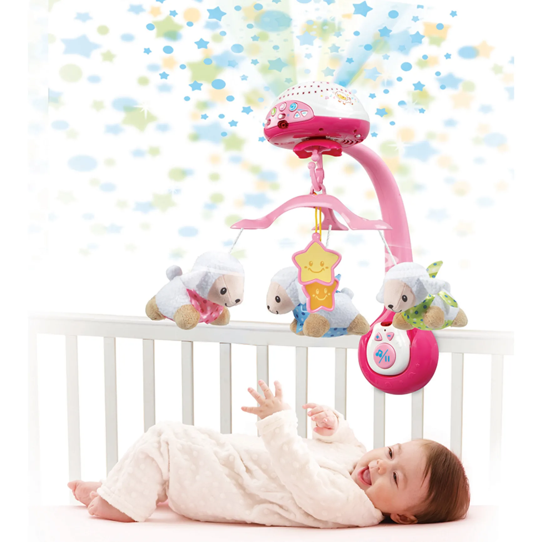Lumi mobile Compte-moutons rose - mobile bébé