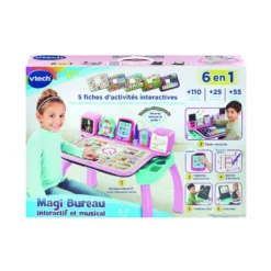 Magi bureau interactif et musical 6 en 1 - rose