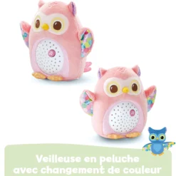 Ma veilleuse lumi chouette rose
