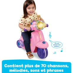 Porteur scooter interactif 3 en 1 rose