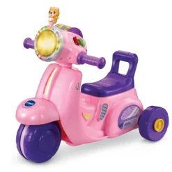 Porteur scooter interactif 3 en 1 rose