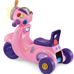 Porteur scooter interactif 3 en 1 rose