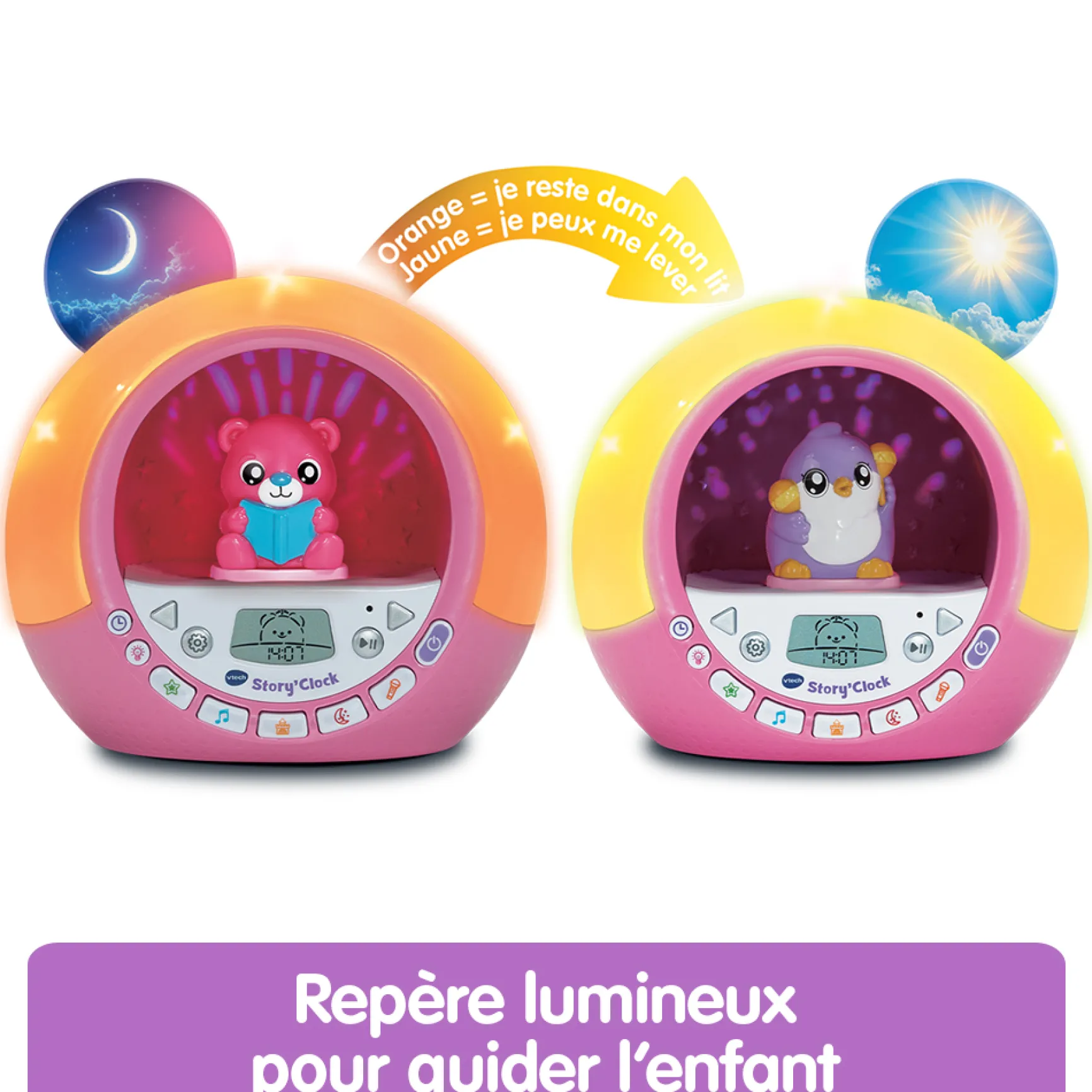 Story'Clock Ma conteuse-réveil - rose
