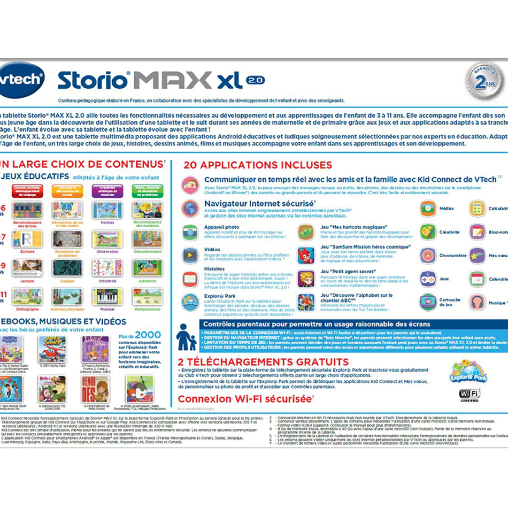 Tablette STORIO MAX XL 2.0 bleue