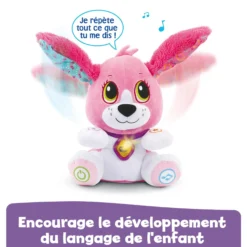 Toutou parle avec moi rose - peluche interactive