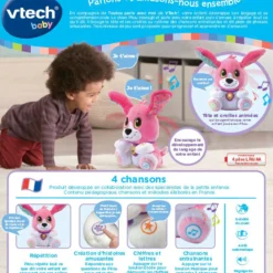 Toutou parle avec moi rose - peluche interactive