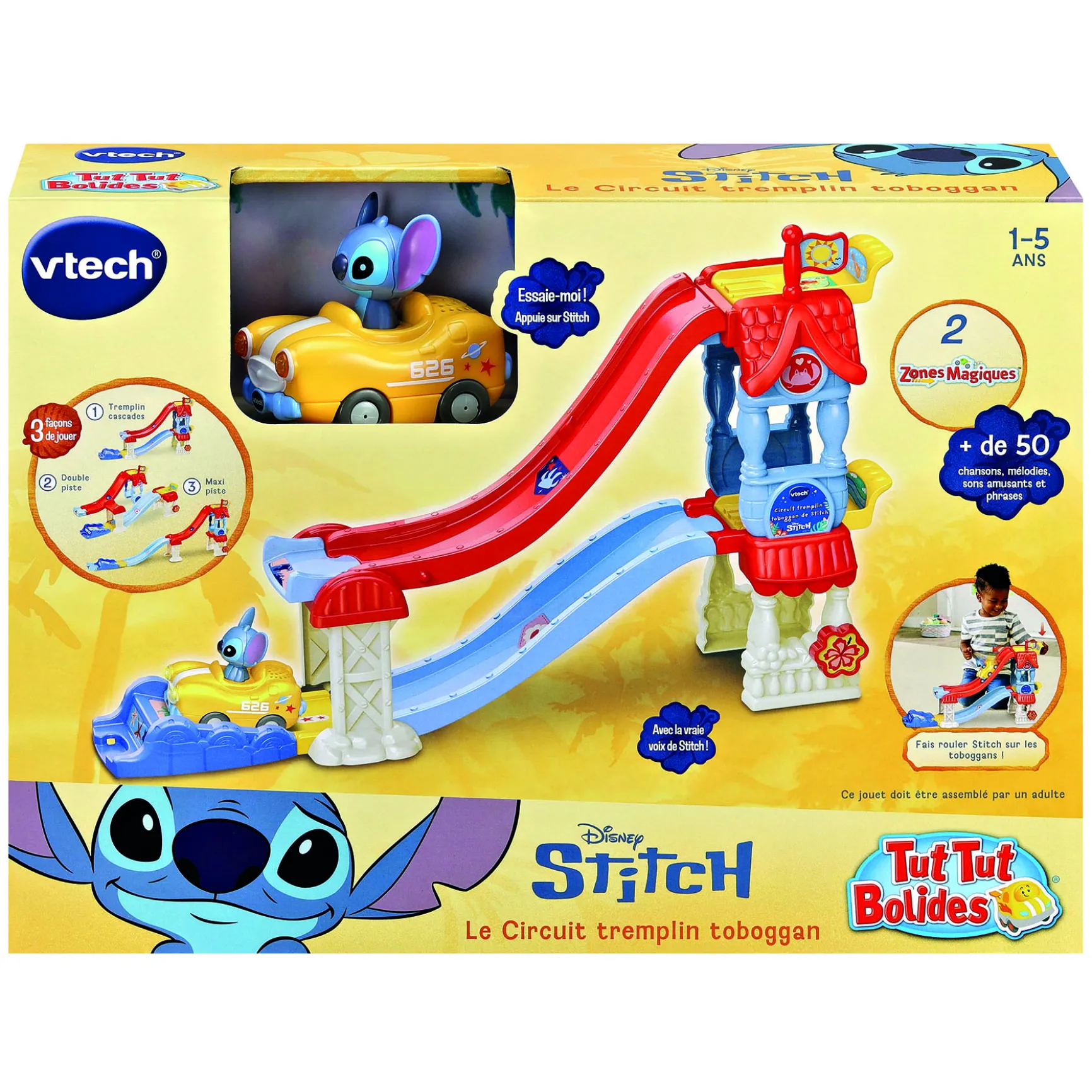 Tut Tut Bolides Stitch - Circuit tremplin toboggan