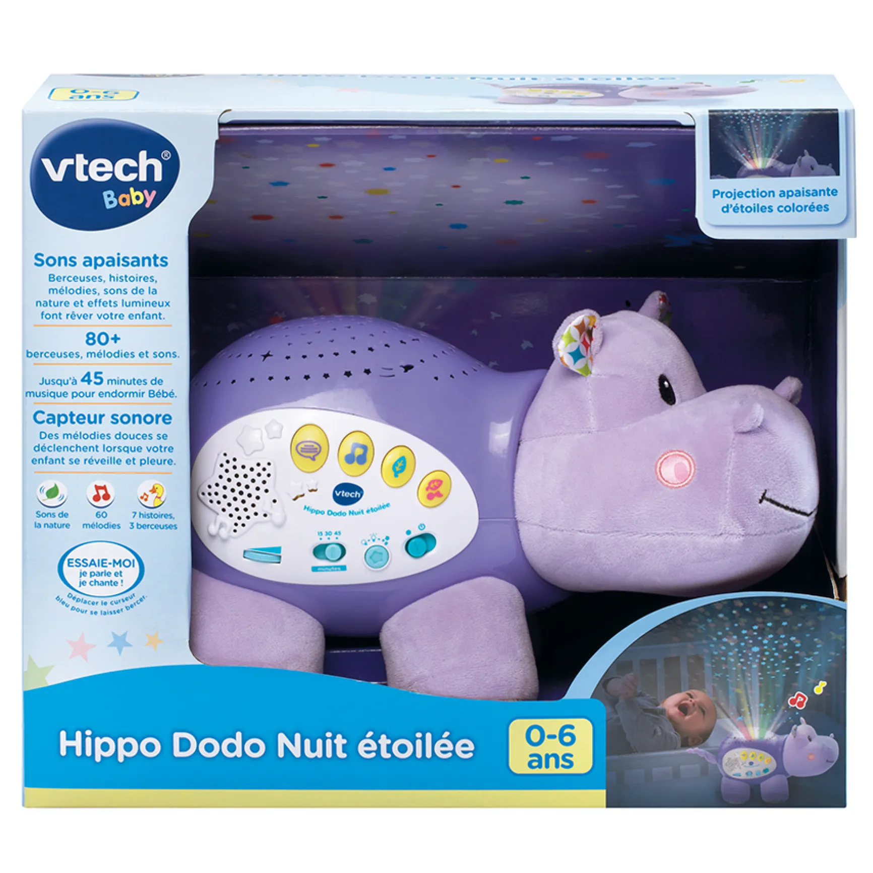 Veilleuse bébé Hippo Dodo Nuit Etoilée