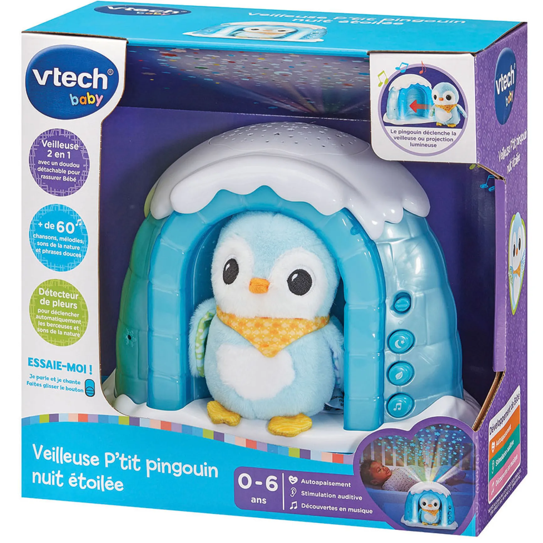 Veilleuse P'tit pingouin nuit étoilée
