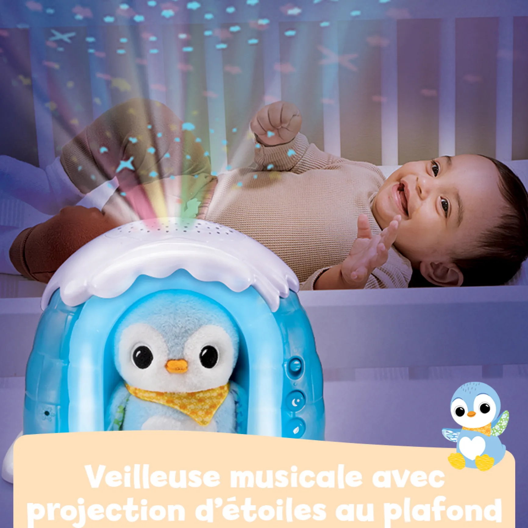 Veilleuse P'tit pingouin nuit étoilée