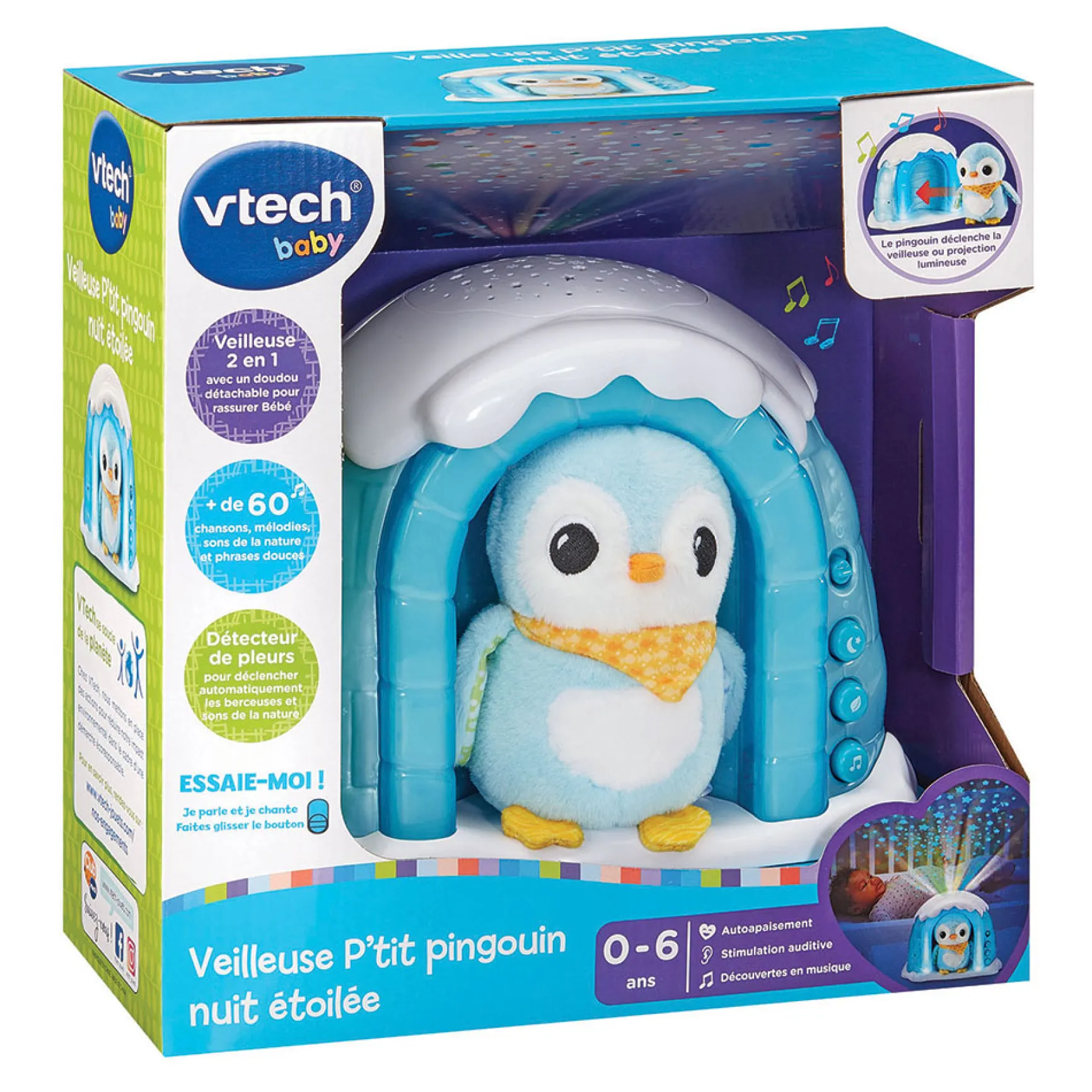Veilleuse P'tit pingouin nuit étoilée